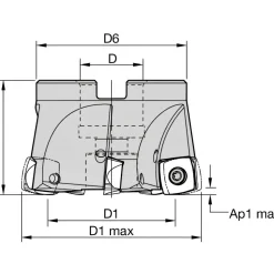 Indexable Square-Shoulder Face Mill: C7792VXD12-A2.00Z5R, 2'' Cut Dia