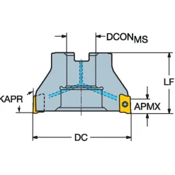 Indexable Square-Shoulder Face Mill: R390-050Q22-11H, 0.8661" Arbor Hole Dia, 0.3937" Max Cutting Depth