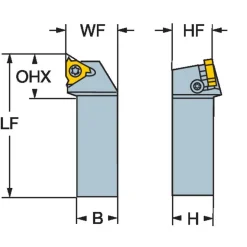 Indexable Threading Toolholder: External, Right Hand, 3/4 x 3/4