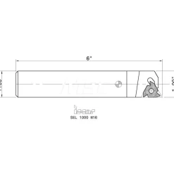 Indexable Threading Toolholder: External, Left Hand, 1 x 1