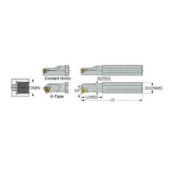 Indexable Threading Toolholder: Internal, Right Hand, 0.315 x 0.315" Shank