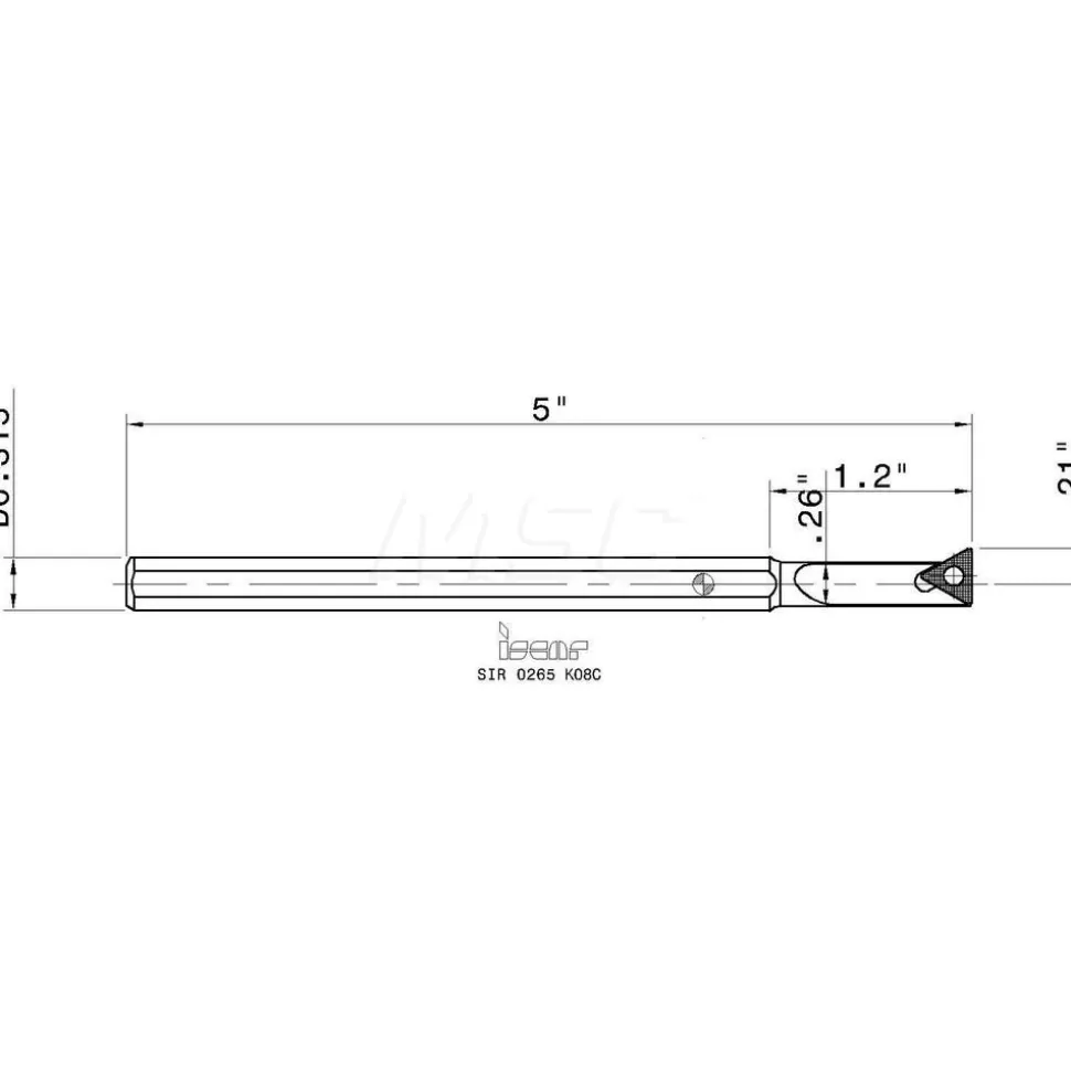 Indexable Threading Toolholder: Internal, Right Hand, 0.315 x 0.315" Shank