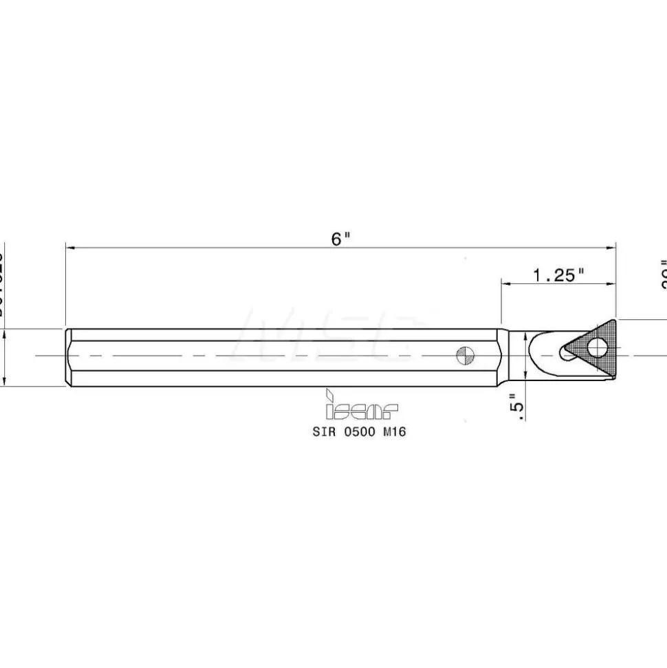 Indexable Threading Toolholder: Internal, Right Hand, 5/8 x 5/8" Shank