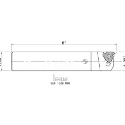 Indexable Threading Toolholder: External, Right Hand, 1 x 1