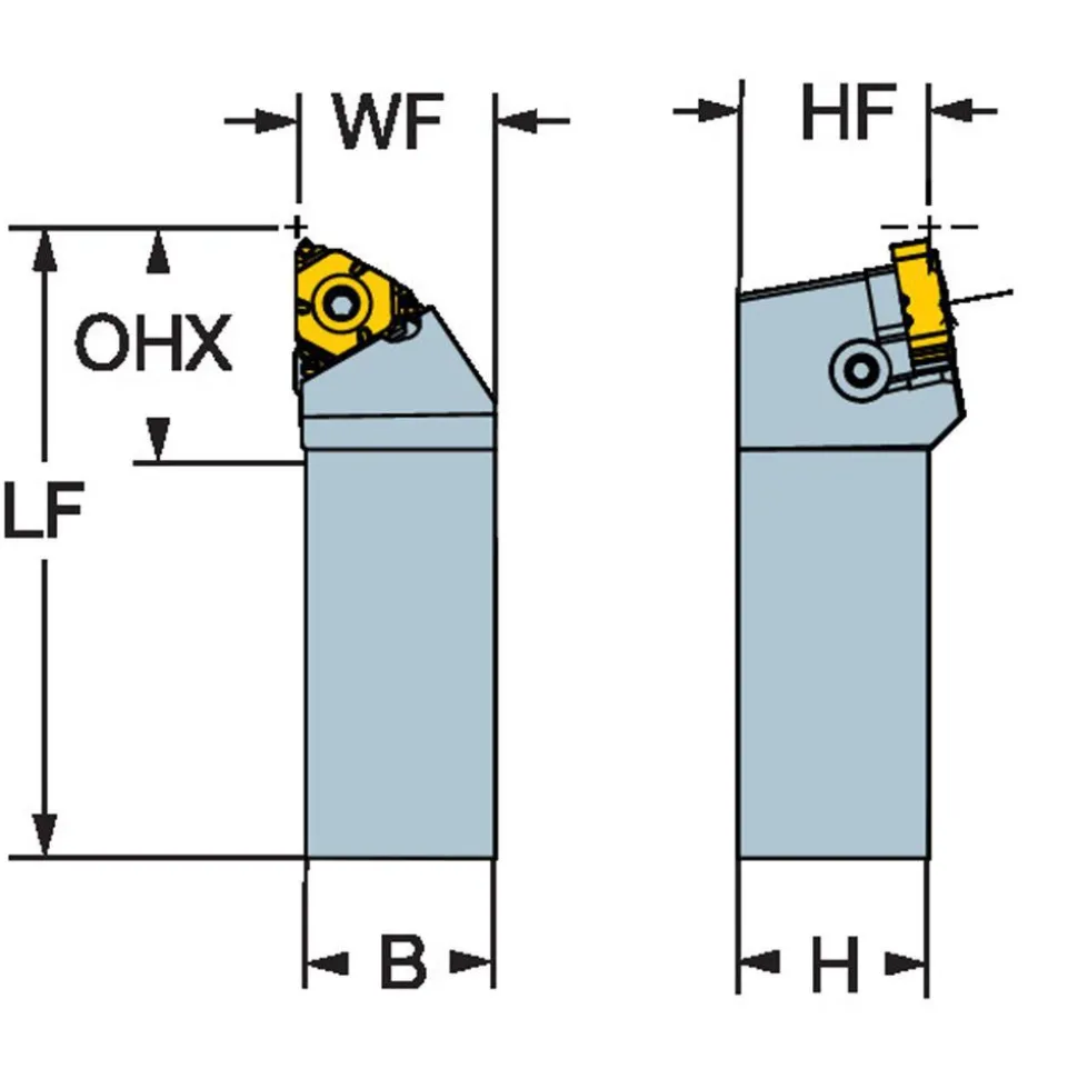 Indexable Threading Toolholder: External, Right Hand, 1 x 1" Shank