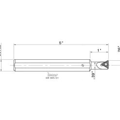 Indexable Threading Toolholder: Internal, Right Hand, 0.62 x 0.62