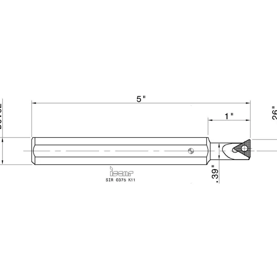 Indexable Threading Toolholder: Internal, Right Hand, 0.62 x 0.62" Shank