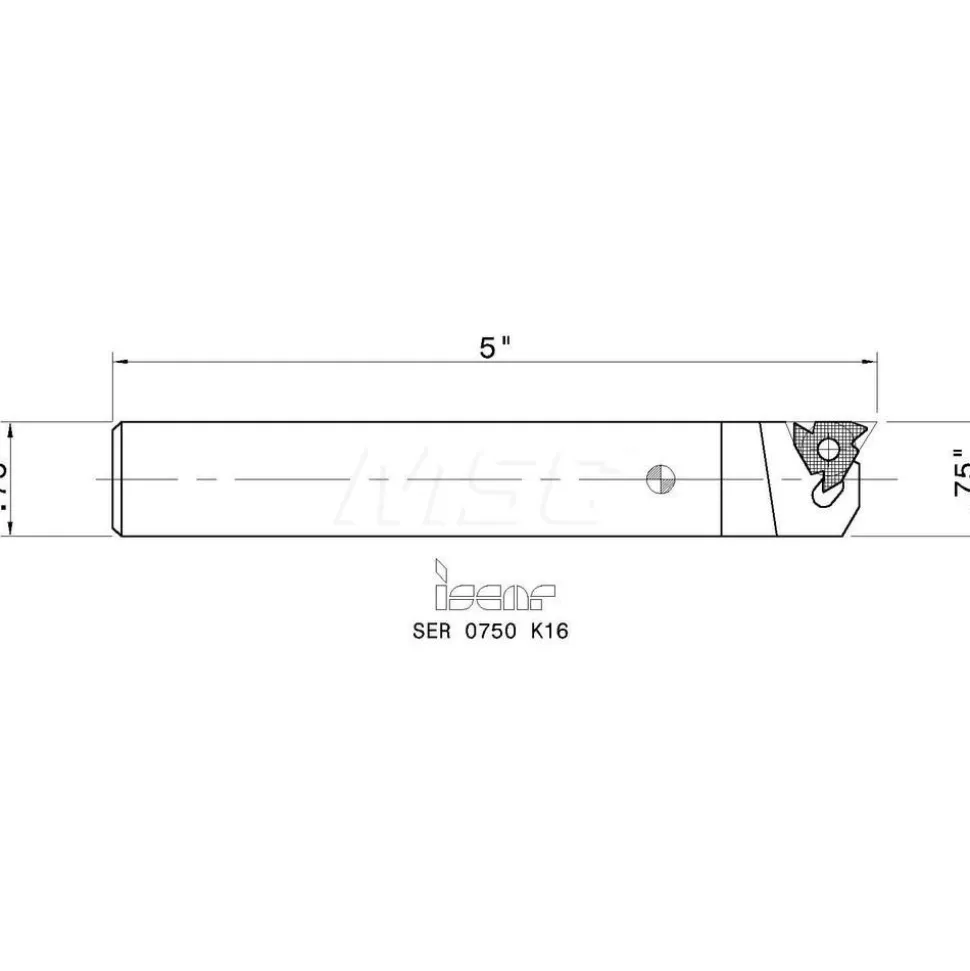 Indexable Threading Toolholder: External, Right Hand, 3/4 x 3/4" Shank