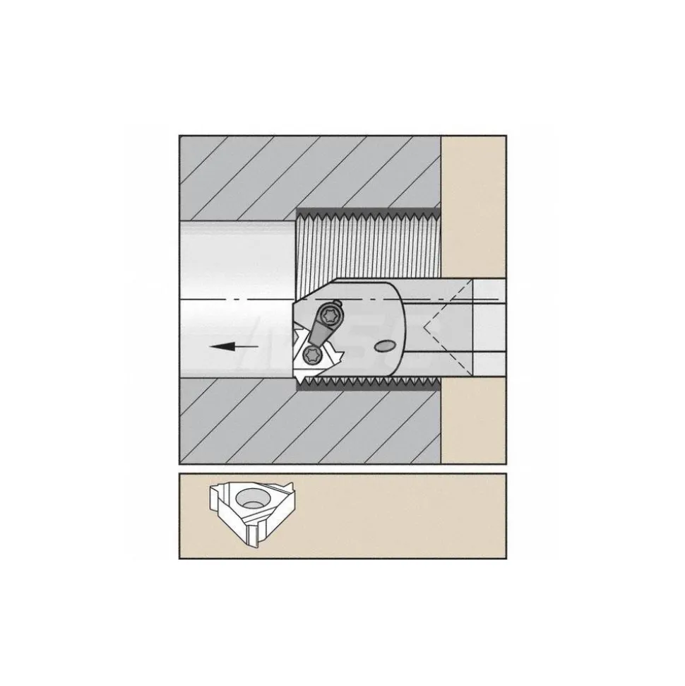 Indexable Threading Toolholder: Internal, Right Hand, 1/2 x 12.7 mm Shank