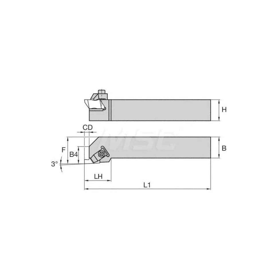 Indexable Threading Toolholder: Internal & External, Right Hand, 1-1/4 x 1-1/4" Shank