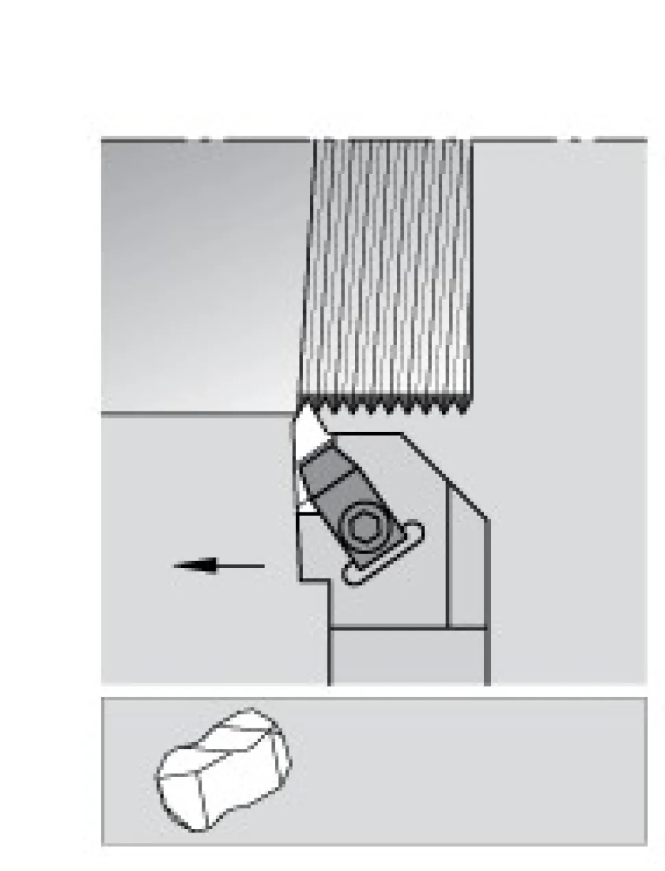 Indexable Threading Toolholder: Internal & External, Right Hand, 3/4 x 3/4" Shank