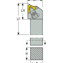 Indexable Threading Toolholder: External, Left Hand, Uses 1 Inserts, 3/4 x 3/4" Shank
