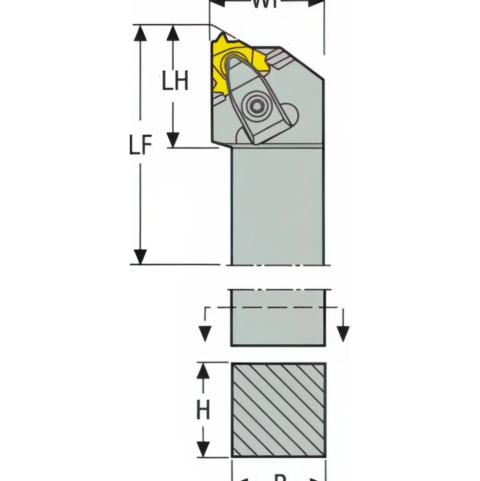 Indexable Threading Toolholder: External, Left Hand, Uses 1 Inserts, 3/4 x 3/4" Shank