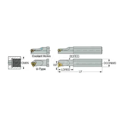 Indexable Threading Toolholder: Internal, Right Hand, 1 x 1" Shank
