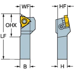Indexable Threading Toolholder: External, Right Hand, 1/2 x 1/2