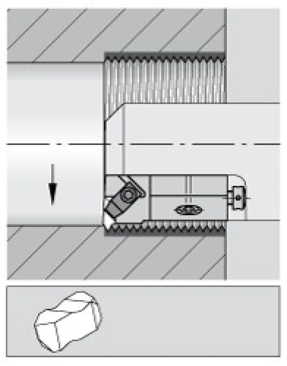 Indexable Threading Toolholder: Internal & External, Right Hand, 1-1/4 x 1-1/4" Shank