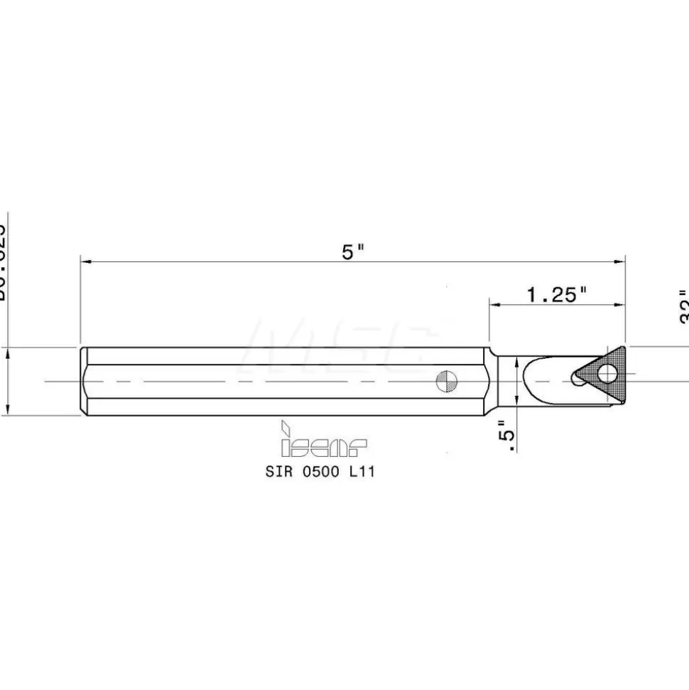 Indexable Threading Toolholder: Internal, Right Hand, 5/8 x 5/8" Shank