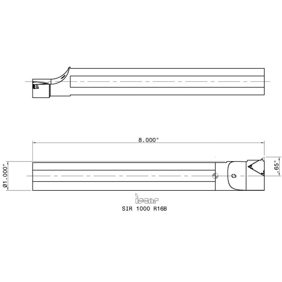 Indexable Threading Toolholder: Internal, Right Hand, 1 x 1" Shank