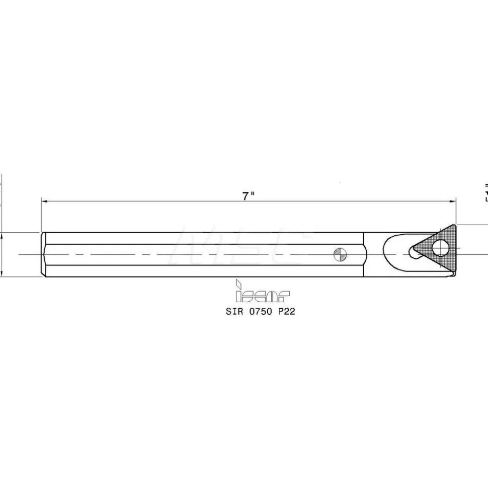 Indexable Threading Toolholder: Internal, Right Hand, 3/4 x 3/4" Shank