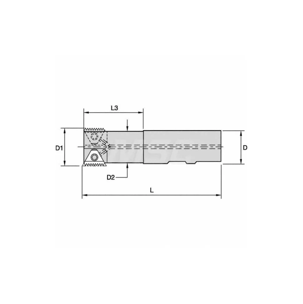 Indexable Thread Mill: 1.024" Cut Dia, 1.69" Max Hole Depth, Internal & External