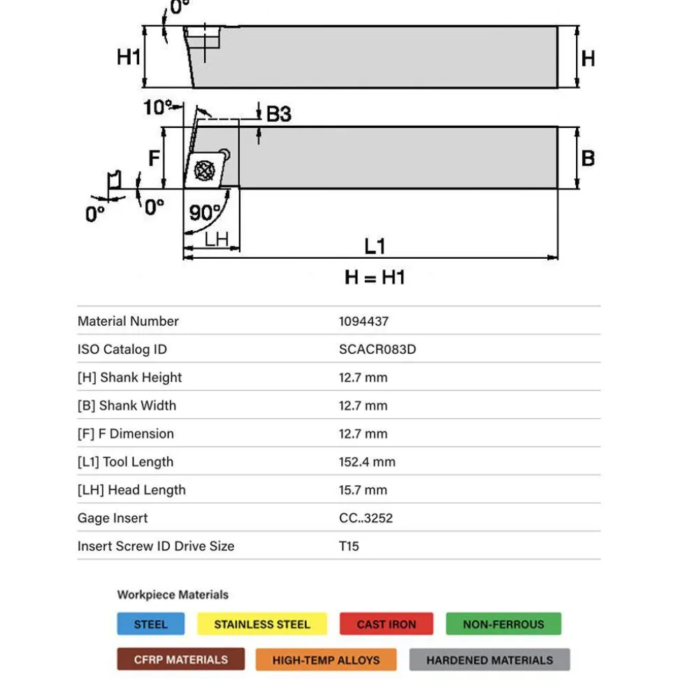 Indexable Turning Toolholder: SCACR & L083D, Screw