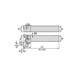 Indexable Turning Toolholder: DDJNR & L164DKC3, Clamp