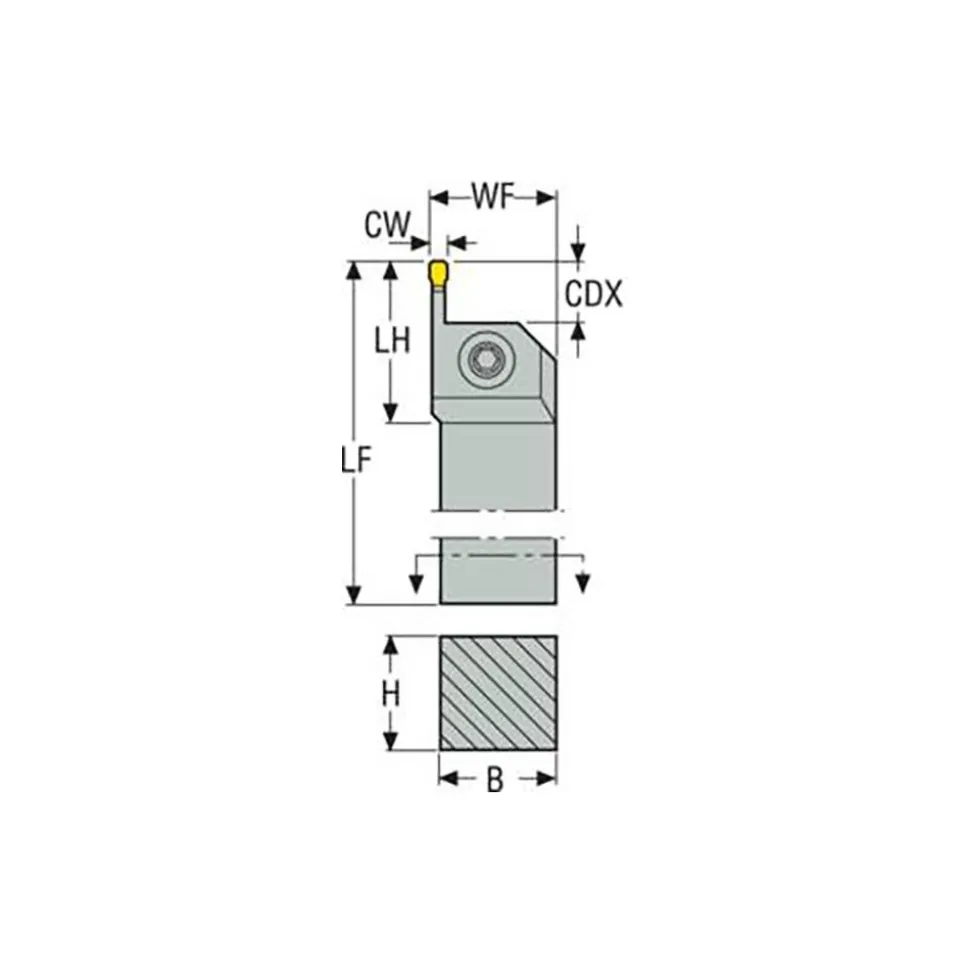 Indexable Turning Toolholder: CFMR & L-100-03D, 90.000 deg Lead Angle, Clamp