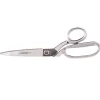Industrial Bent Trimmer with Large Rings: 10" OAL, 4-11/16" Cut Length, Hot Forged Steel, Nickel-Plated Carbon Chrome