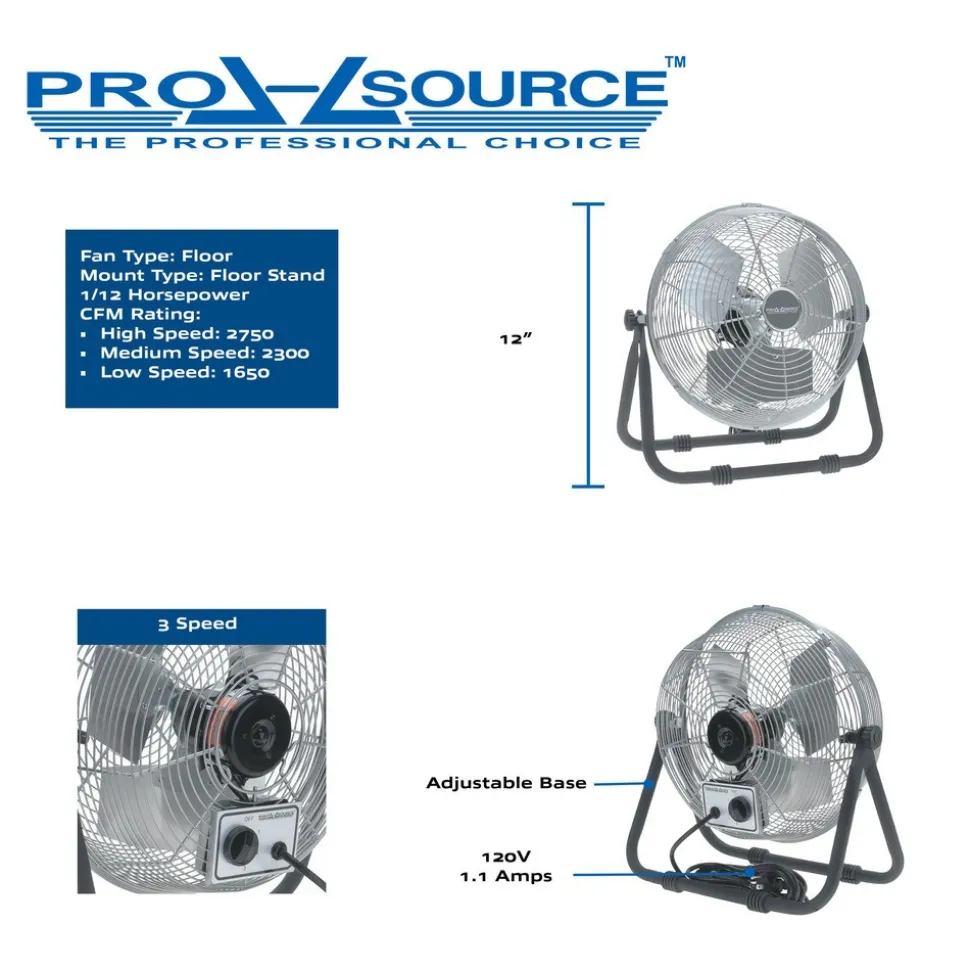 Industrial Circulation Fan: 12" Dia