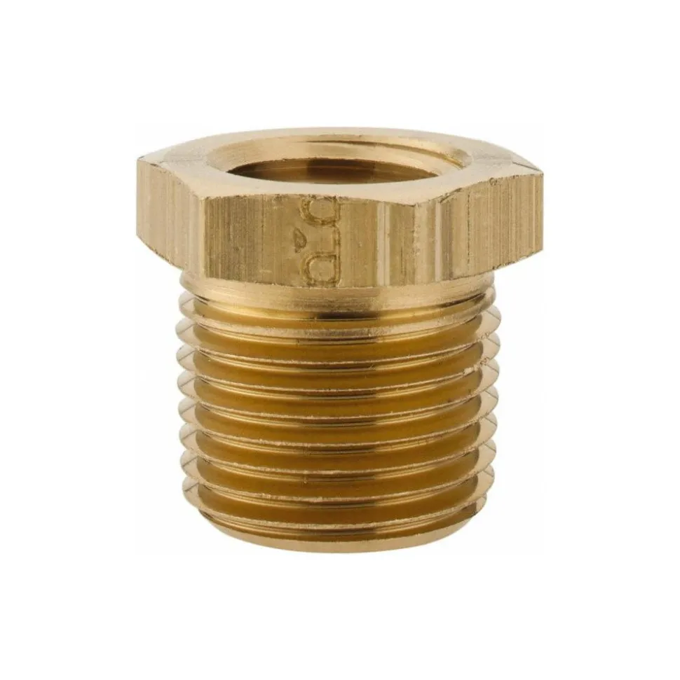 Industrial Pipe Bushing: 1/4" Female Thread, 3/8" Male Thread, MNPTF x FNPTF