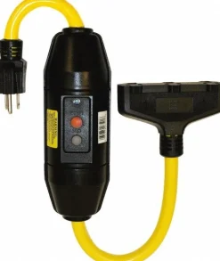 Inline GFCI Cord Set: 2' Cord, 20A, 125V