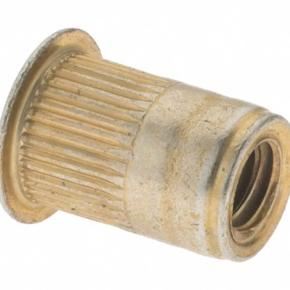 1/4-20, 0.39 Insert Dia, 0.58" OAL, Knurled Body Open End Threaded Insert