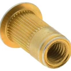 #10-32, 0.296 Insert Dia, 0.585" OAL, Knurled Body Open End Threaded Insert