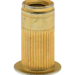 #10-32, 0.296 Insert Dia, 0.585" OAL, Knurled Body Open End Threaded Insert