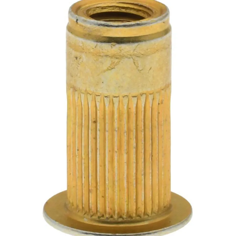 #10-32, 0.296 Insert Dia, 0.585" OAL, Knurled Body Open End Threaded Insert