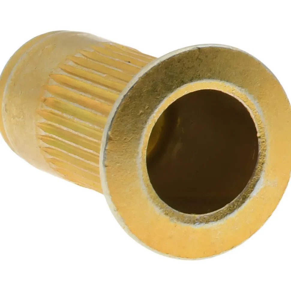 #10-32, 0.296 Insert Dia, 0.585" OAL, Knurled Body Open End Threaded Insert