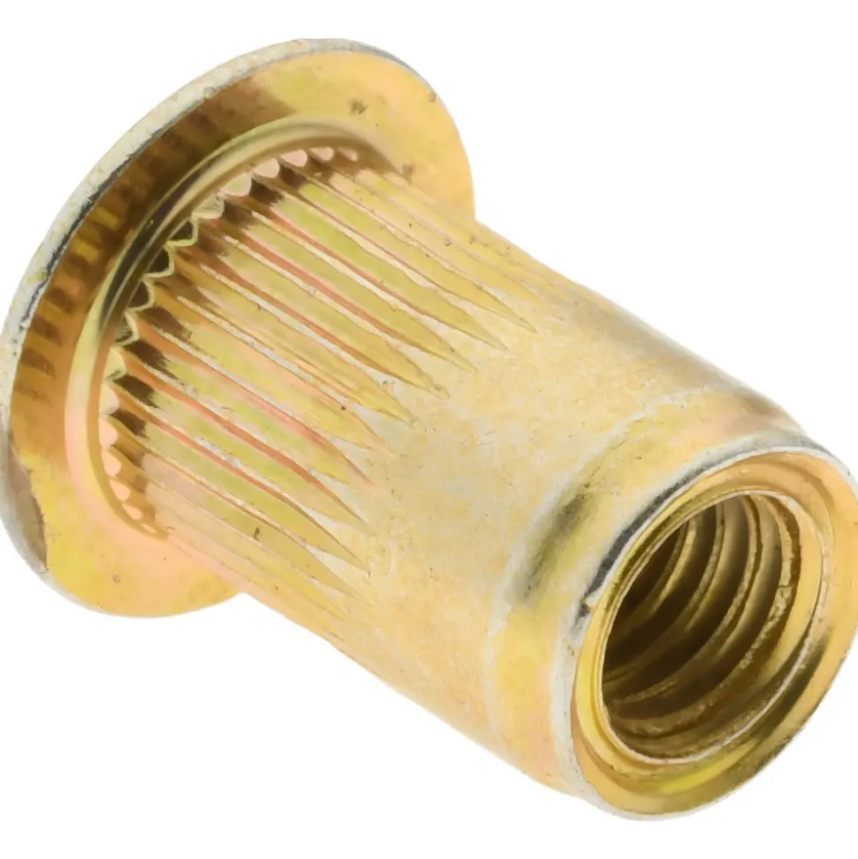#10-32, 0.296 Insert Dia, 0.475" OAL, Knurled Body Open End Threaded Insert