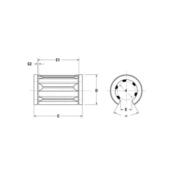 1" Inside Dia, 350 Lbs. Dynamic Capacity, Open Linear Bearing