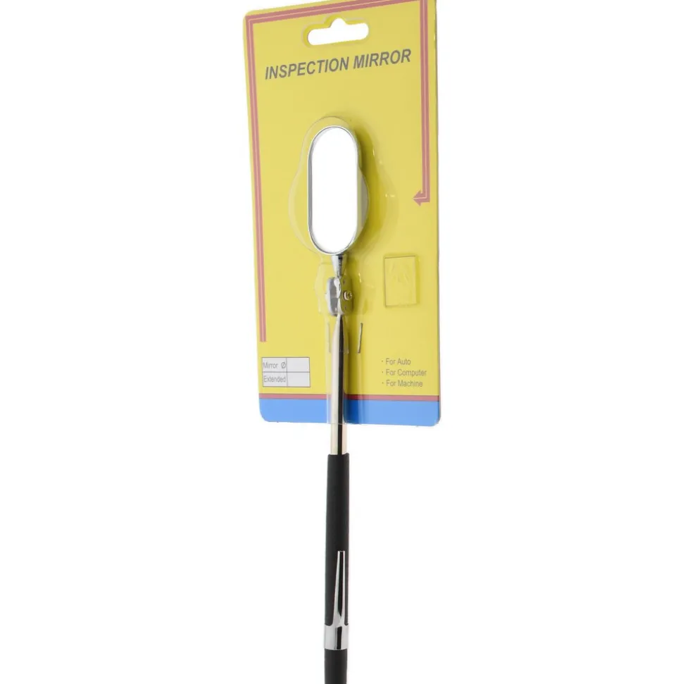 Inspection Mirror: Oval, Vinyl Handle