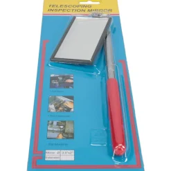 Inspection Mirror: Rectangular, Vinyl Handle