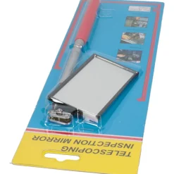 Inspection Mirror: Rectangular, Vinyl Handle