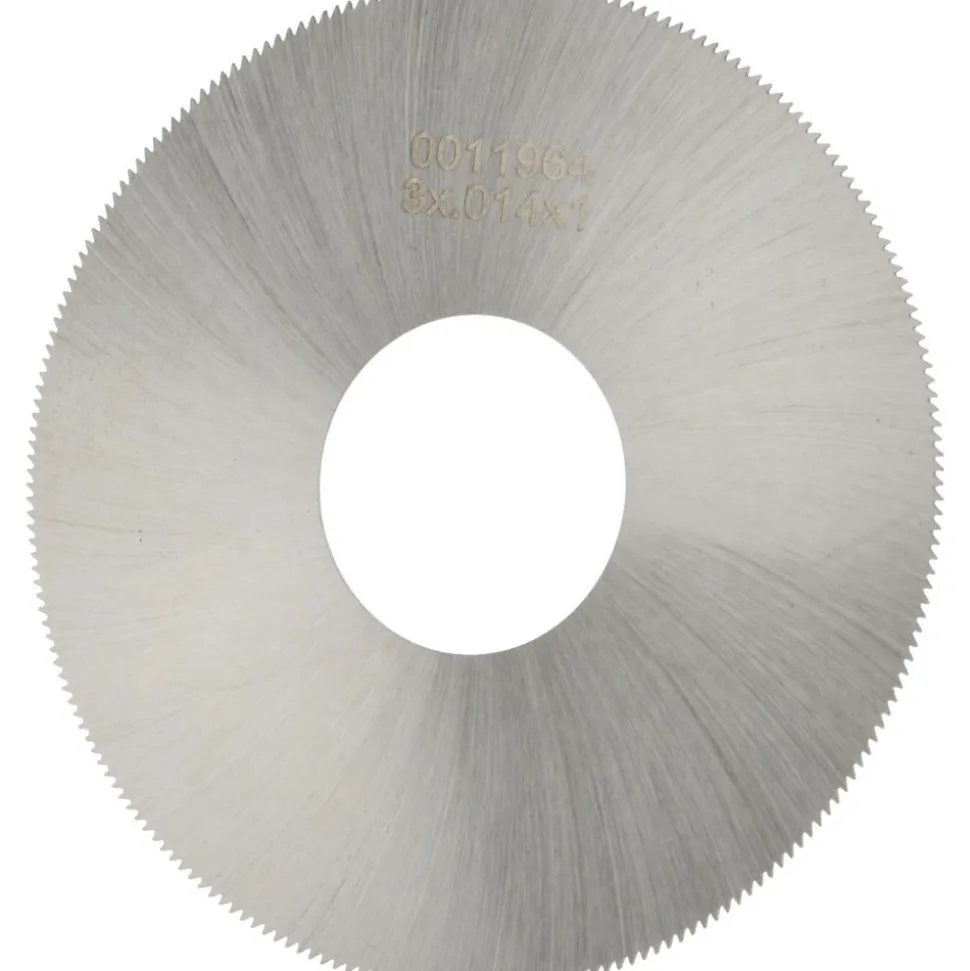 Jeweler's Saw: 3" Dia, 0.014" Thick, 1" Arbor Hole, 220 Teeth, High Speed Steel