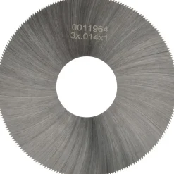 Jeweler's Saw: 3" Dia, 0.014" Thick, 1" Arbor Hole, 220 Teeth, High Speed Steel
