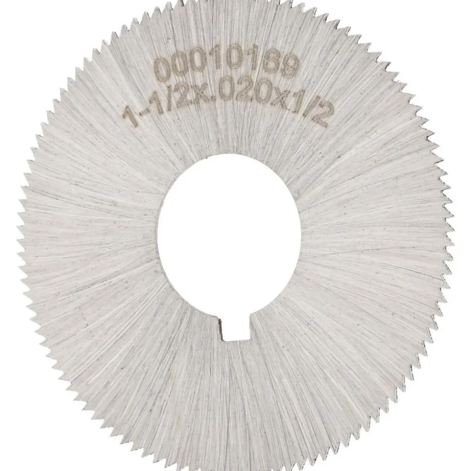 Jeweler's Saw: 1-1/2" Dia, 0.02" Thick, 1/2" Arbor Hole, 110 Teeth, High Speed Steel
