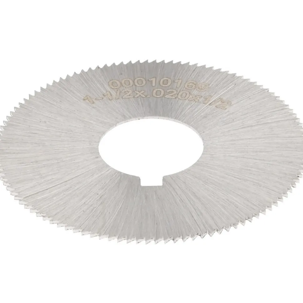 Jeweler's Saw: 1-1/2" Dia, 0.02" Thick, 1/2" Arbor Hole, 110 Teeth, High Speed Steel
