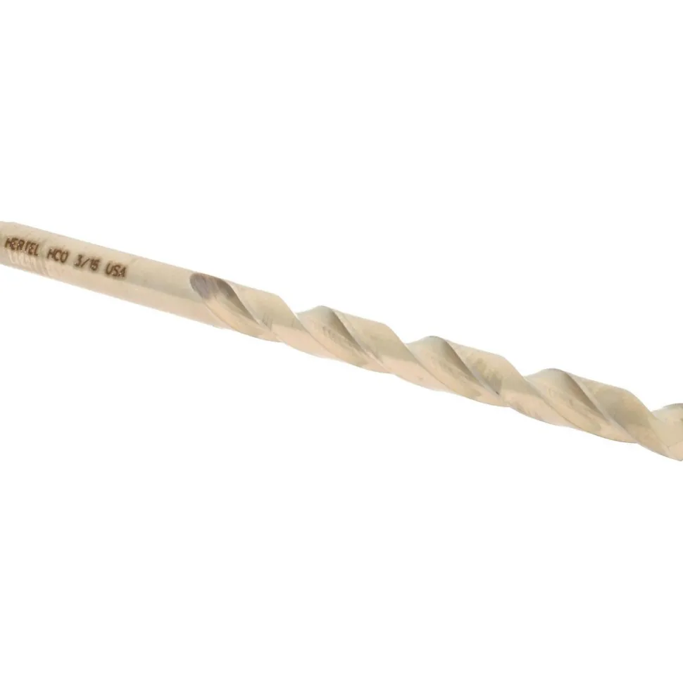Jobber Length Drill Bit: 3/16" (0.1875) Dia, 135 deg, Cobalt
