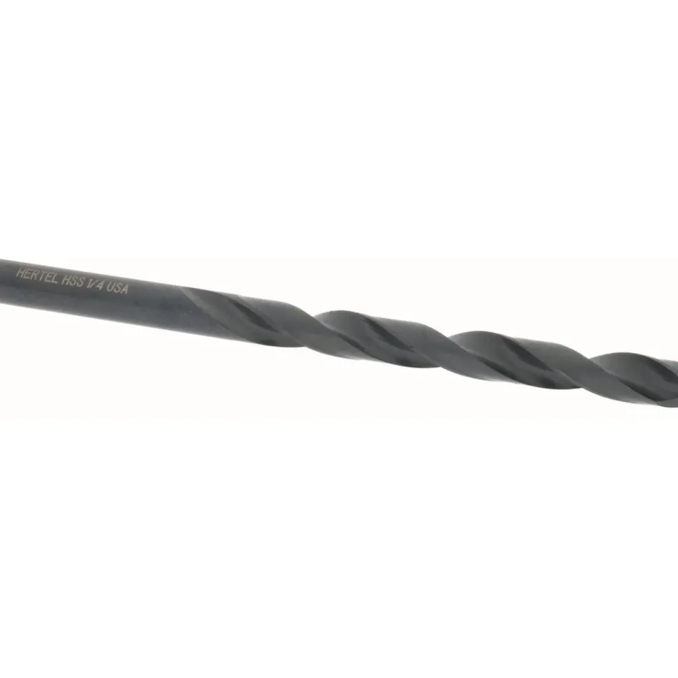 Jobber Length Drill Bit: 1/4" (0.2500) Dia, 135 deg, HSS