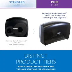 Jumbo Roll Toilet Paper Dispenser, Combo Unit, Black, 20.43