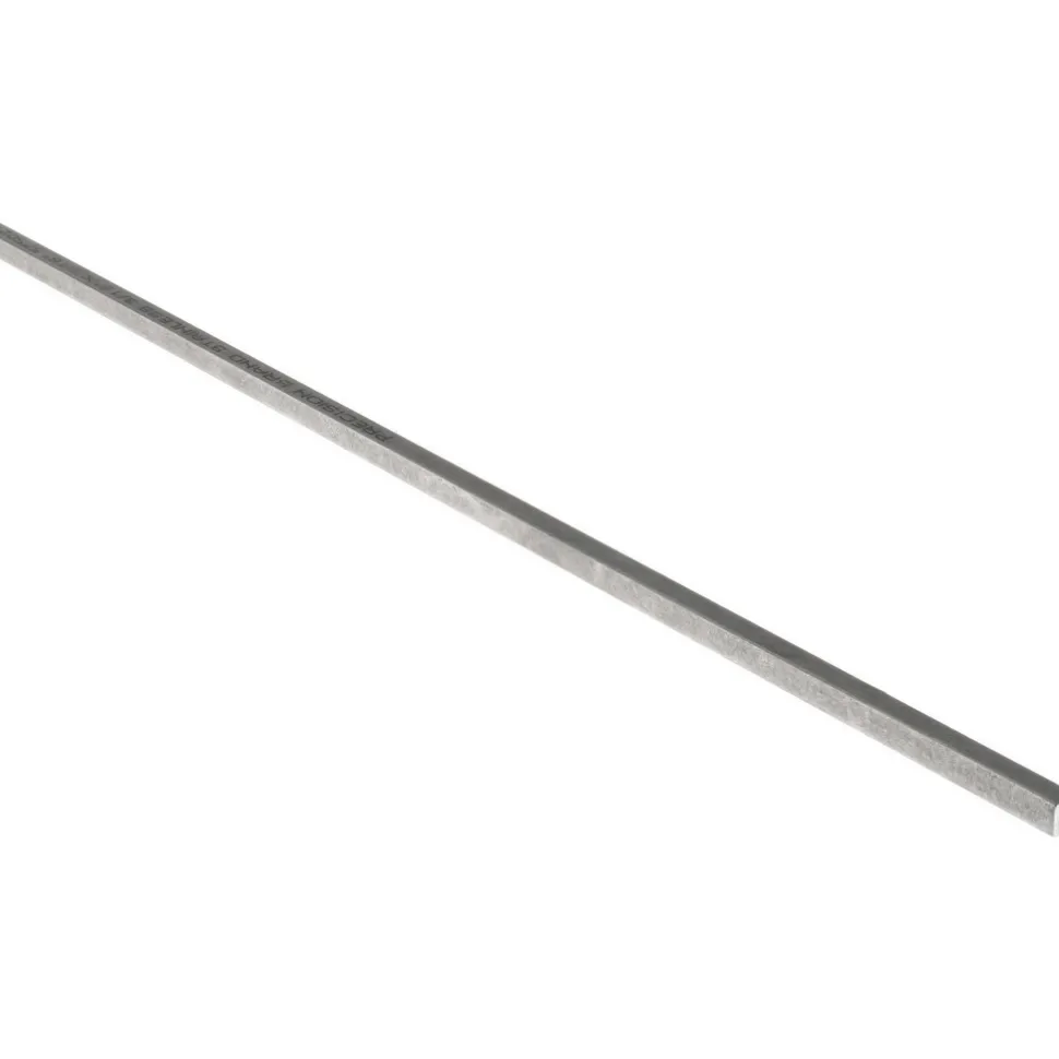 Key Stock: 3/16" High, 3/16" Wide, 12" Long, Stainless Steel, Plain Finish