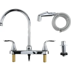 Kitchen & Bar Faucets: Type: Kitchen; Style: 2 Handle Without Spray, With Spray; Mount: Deck Plate; Design: Two Handle